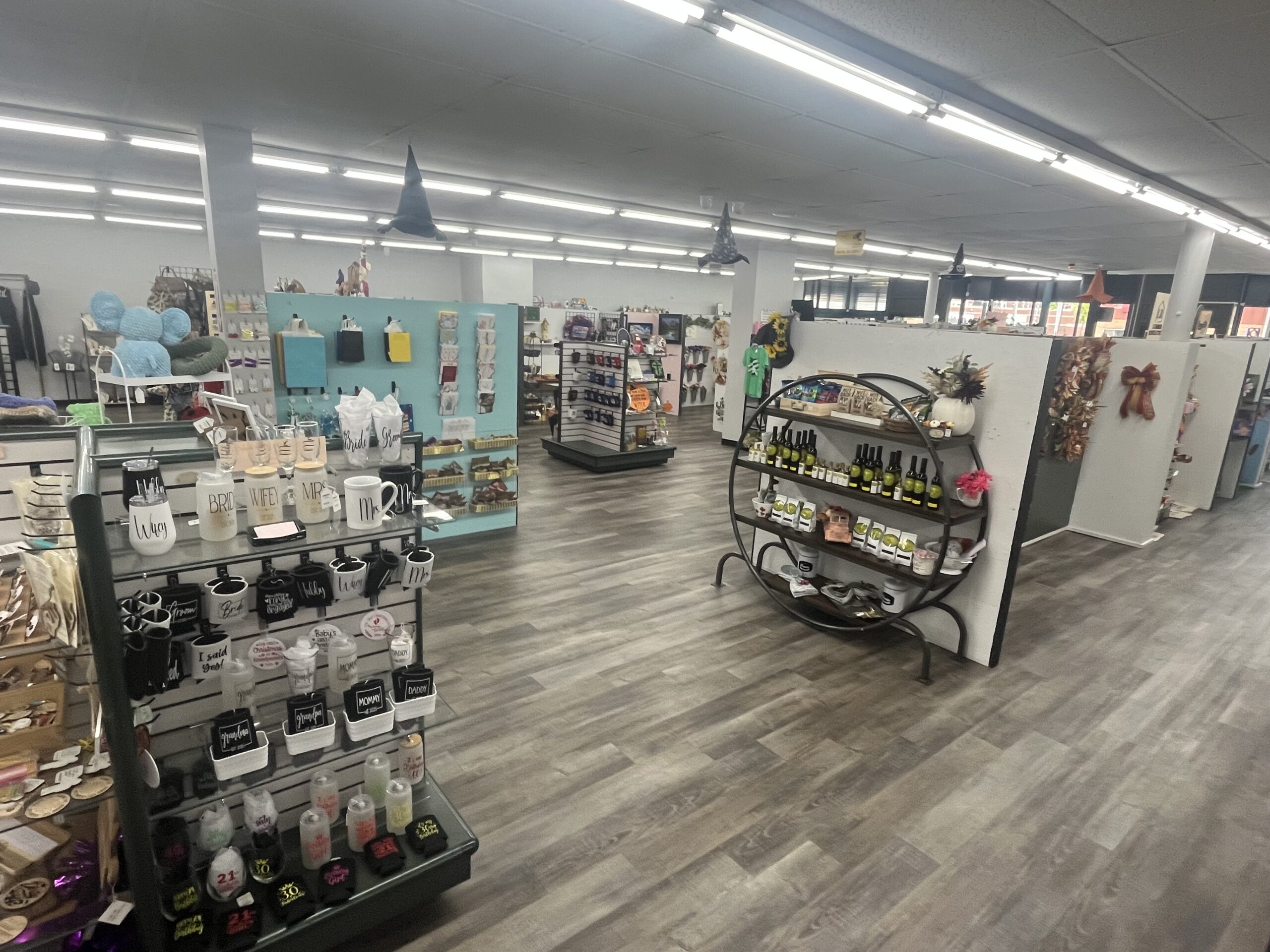 Interior of boutique shop with handmade goods