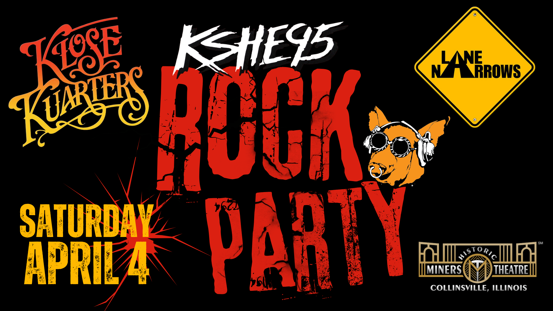 Black Red White Yellow flyer for concert