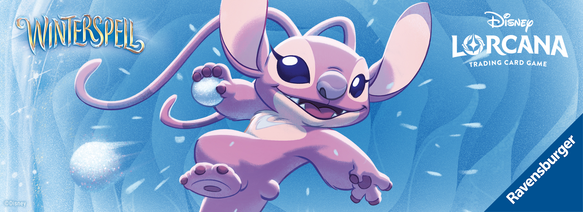 Blue and purple graphic for Lorcana Winterspell Set Championship at Underground Dojo in Uptown Collinsville